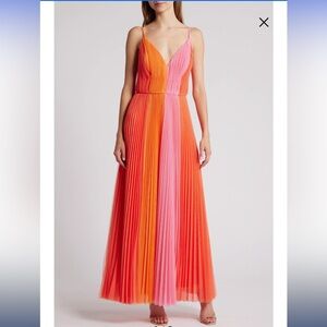 Hutch Colorblock Pleated Tulle Gown